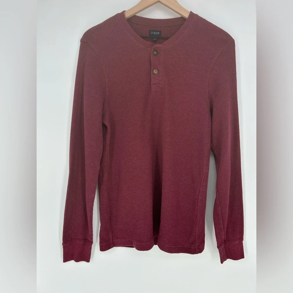 J.Crew Long-sleeve‎ Thermal Heathered Henley In Men's Size Medium